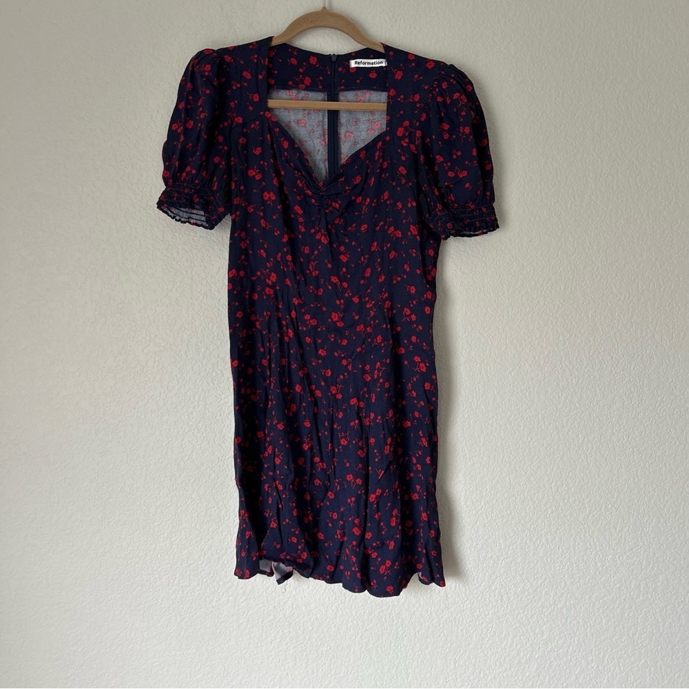 Reformation Drea Sweetheart Neckline Crepe Minidress in Anaheim - Picture 2 of 5